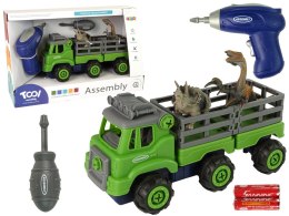 Ciężarówka Transport Dinozaury Wkrętarka Śrubokręt Do Rozkręcania Import LEANToys