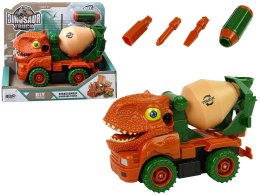 Ciężarówka Betoniarka Dinozaur do Rozkręcania Pomarańczowy Akcesoria Import LEANToys
