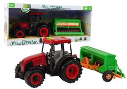 Duży Traktor Na Baterie Czerwony Siewnik Melodie Import LEANToys
