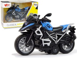 Motocykl GT Niebieski 1:14 Napęd Pull-Back Dźwięk Światła Import LEANToys