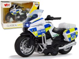Motocykl Policyjny 1:14 Napęd Pull-Back Dźwięk Światła Import LEANToys