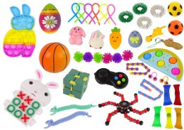 Zestaw Zabawek Wielkanocnych Fidget Toys Pop It Squishy Antystresowe 42 Elementy Import LEANToys