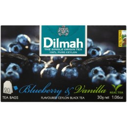 Herbata DILMAH (20 torebek) czarna z aromatem czarna jagoda i wanilia 85026