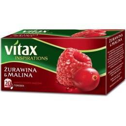 Herbata VITAX INSPIRATIONS (20 torebek)Żurawina i Malina 40g zawieszka