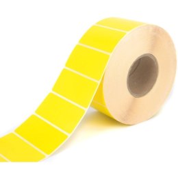 Etykieta na roli BULK 70x32mm 1000szt foliowa polipropylenowa żółta nawój gilza 40mm