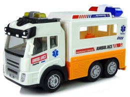 Ambulans Autko na Baterie Światło Dźwięki Import LEANToys