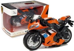 Motocykl z Naciągiem 1:14 Pomarańczowy Import LEANToys