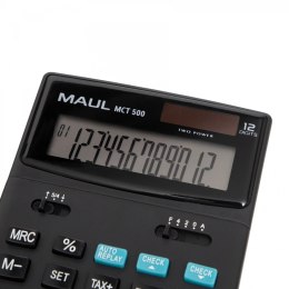 Kalkulator biurkowy MCT500 12-pozycyjny oblicznie podatku czarny 72696/90 ML MAUL