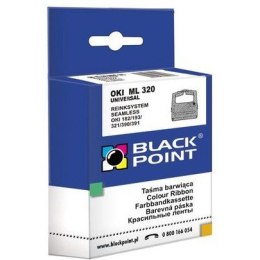 Taśma BLACK POINT (KBPO320) czarna nylon 8mm/1,8m zamiennik OKI (09002303) ML320/182/391
