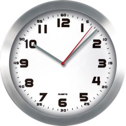 Zegar ścienny aluminiowy, 29,5cm srebrny z białą tarczą E01.2482 MPM