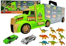 Ciężarówka Transporter Sorter Walizka z Dinozaurami Zielona Import LEANToys