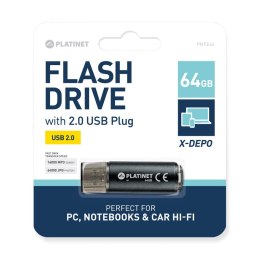 Pamięć USB 64GB PLATINET X-DEPO USB 2.0 czarny (42117)