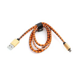 Kabel USB - microUSB PLATINET MAMBA 1m 2,4A pomarańczowy (43325)