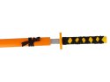 Drewniany Miecz Pomarańczowy Rekwizyt Dla Rycerza 73 cm Import LEANToys