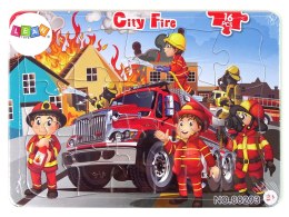 Edukacyjne Puzzle Straż Pożarna Układanka 16 Elementów Import LEANToys