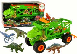 Auto Transporter Dinozaur Zielony Zestaw Import LEANToys