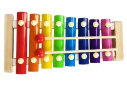 Cymbałki Drewniane Kolorowe 8 Tonów Dzwonki Pałeczki Import LEANToys