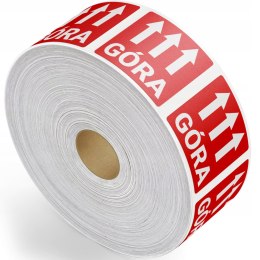 Etykieta ostrzegawcza "GÓRA" 55x55mm papierowa na roli (1000szt) BULK