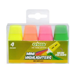 Zakreślacze mini neon CRICCO 4 kolory etui CR390W4